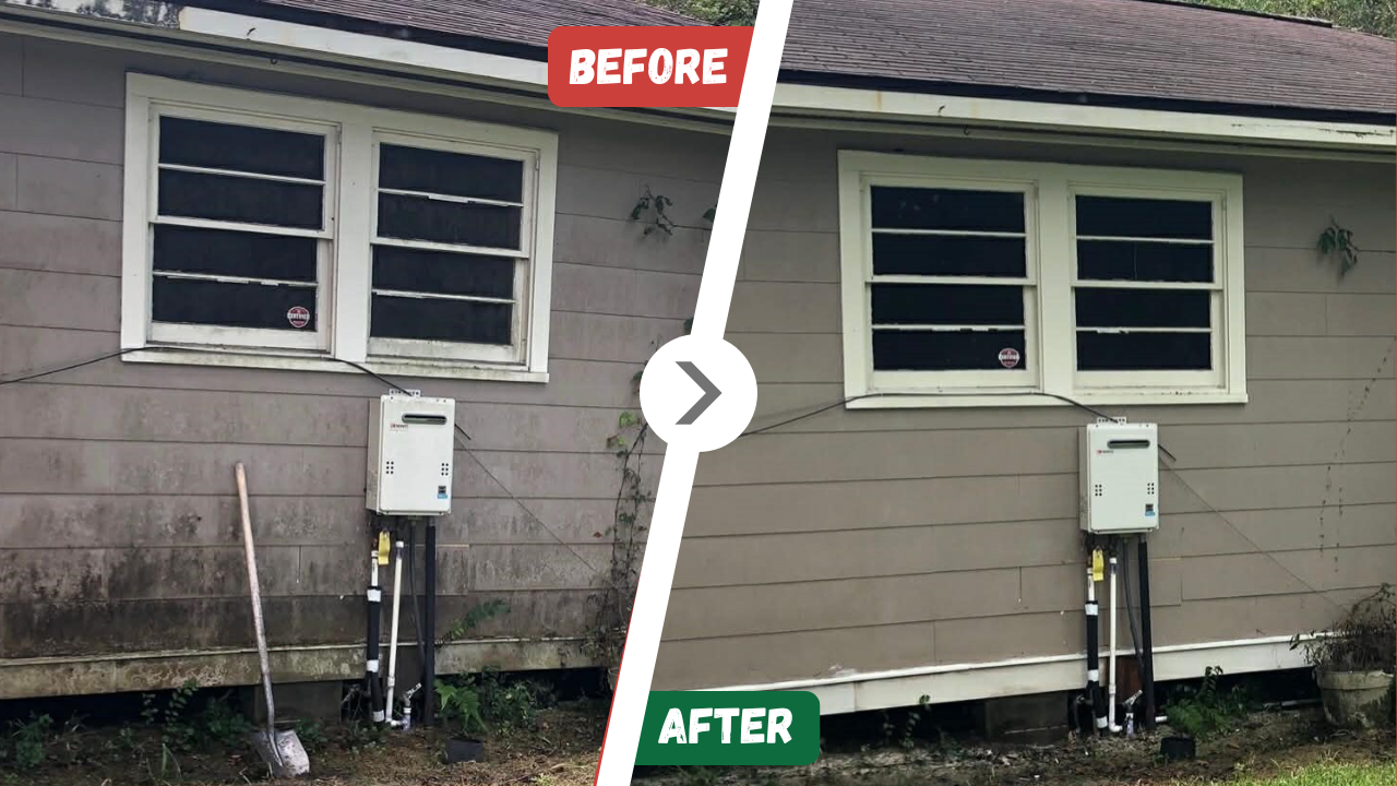 Before and after Siding Soft Wash