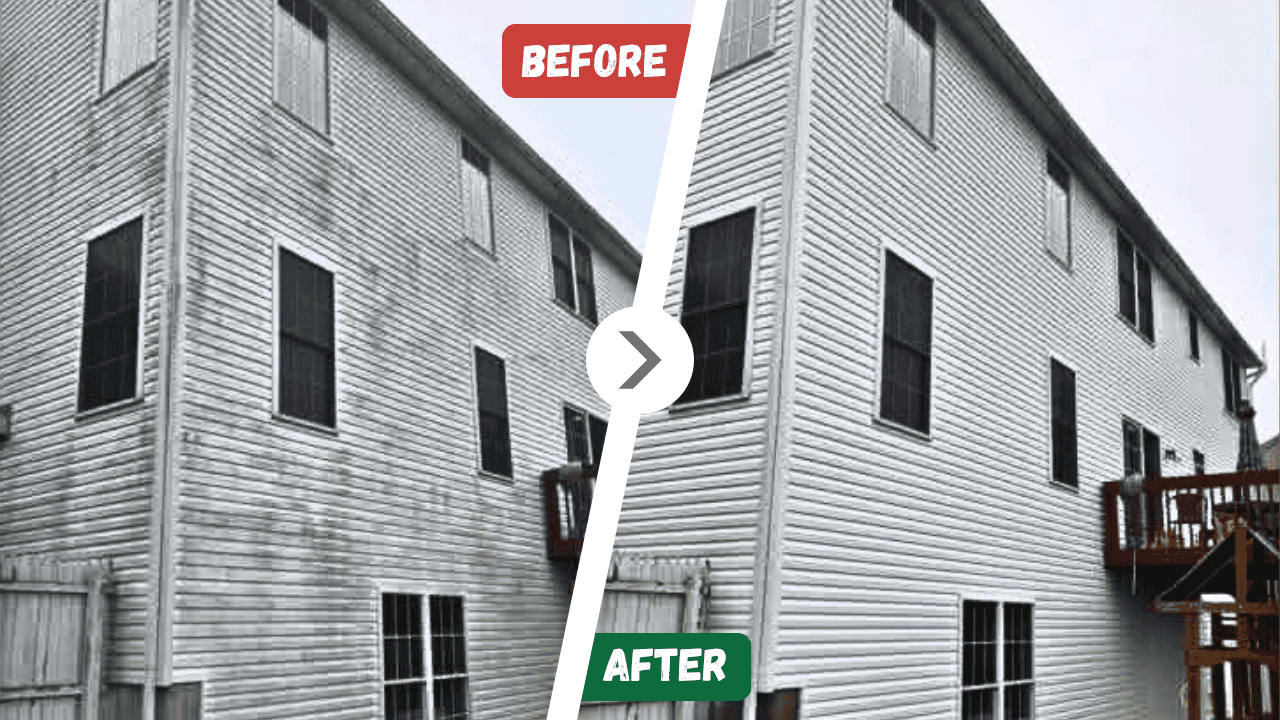 Before and after House Soft Washing